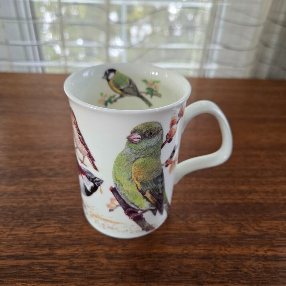 Vintage Roy Kirkham Garden Birds Fine Bone China Mug 4"